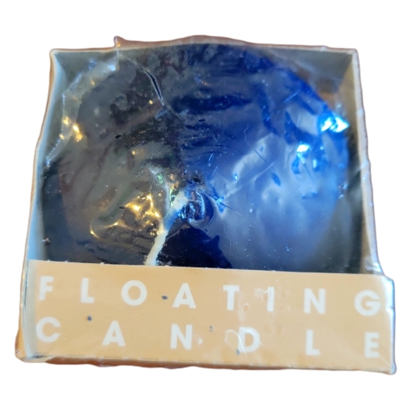 Vtg Floating Cobalt Blue Candle 13 Hrs Burn Time.